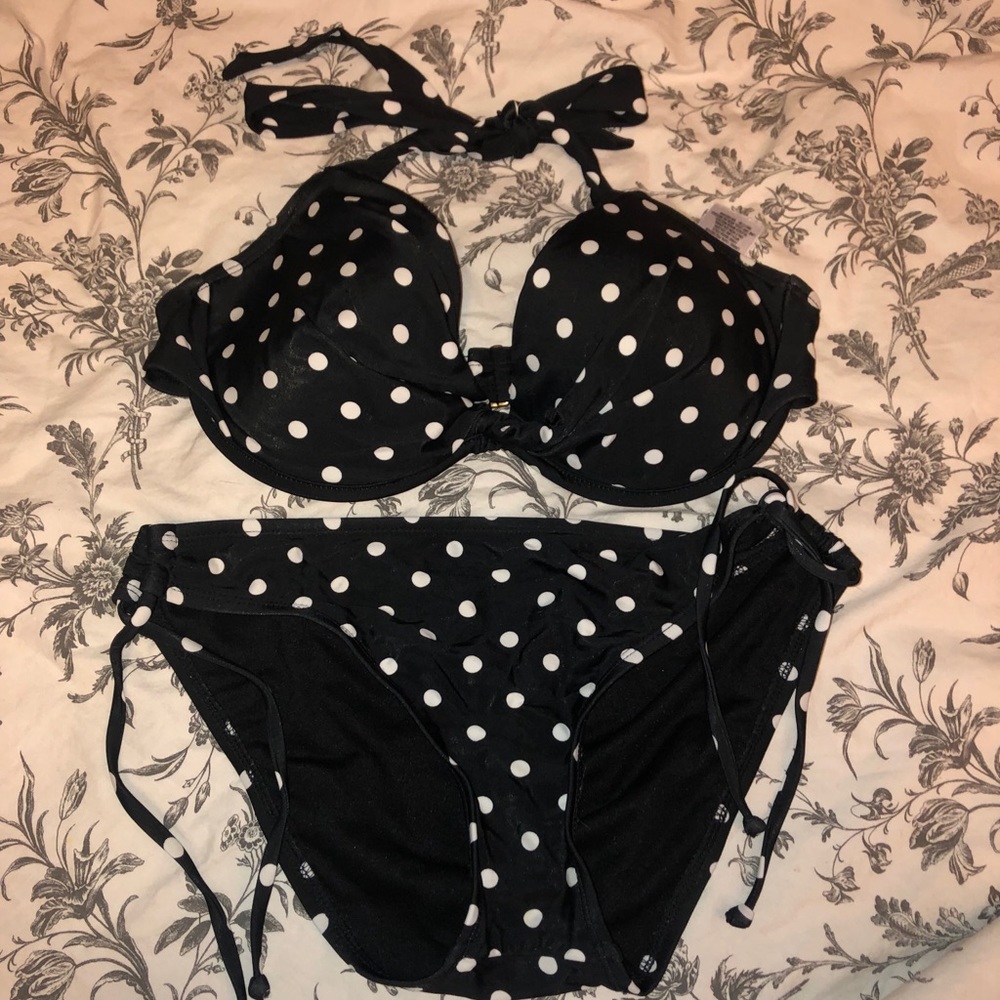 Black Polka Dot Bikini